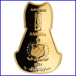 2024 Samoa Egyptian Anubis 1g Gold Proof-Like Shaped Coin