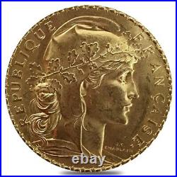 20 Francs French Rooster Gold Coin BU AGW. 1867 oz (Random Year)