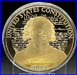 American FOUNDING FATHERS Colossal FOUR Coin Set Gold-layered COA WithFREE CASE