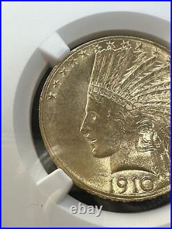 BRILLIANT UNCIRCULATED 1910 P $10 Indian Gold Eagle MS-61 NGC SEE VIDEO