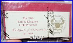 British Gold 3 Coin Proof Set 1986 Box CoA Ultra Rare Unopened Royal Mint Pkg