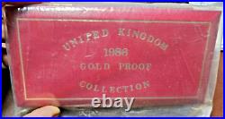British Gold 3 Coin Proof Set 1986 Box CoA Ultra Rare Unopened Royal Mint Pkg