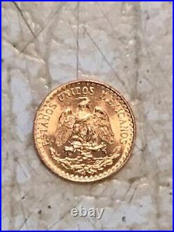 Mexico GOLD 2 Pesos. 0482 oz XF/AU 1945 GOLD COIN