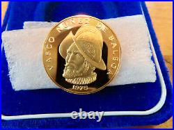 Panama 100 Balboa 1975 Gold Coin Brilliant UnCirculated in Franklin Mint case