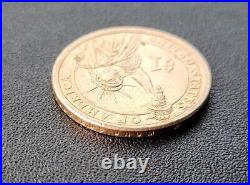 Rare Off Center Liberty Mint Error Millard Fillmore $1 gold coin 2010 1850-1853