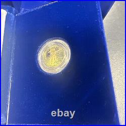 SUPERB GEM BU 1989-P American Gold Eagle Proof (1/10 oz) $5 in OGP