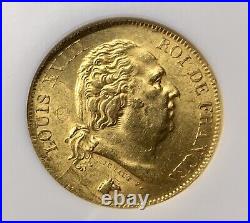Uncirculated? Gold Coin 40 Francs Louis XVIII Lille Mint (w) Year 1818